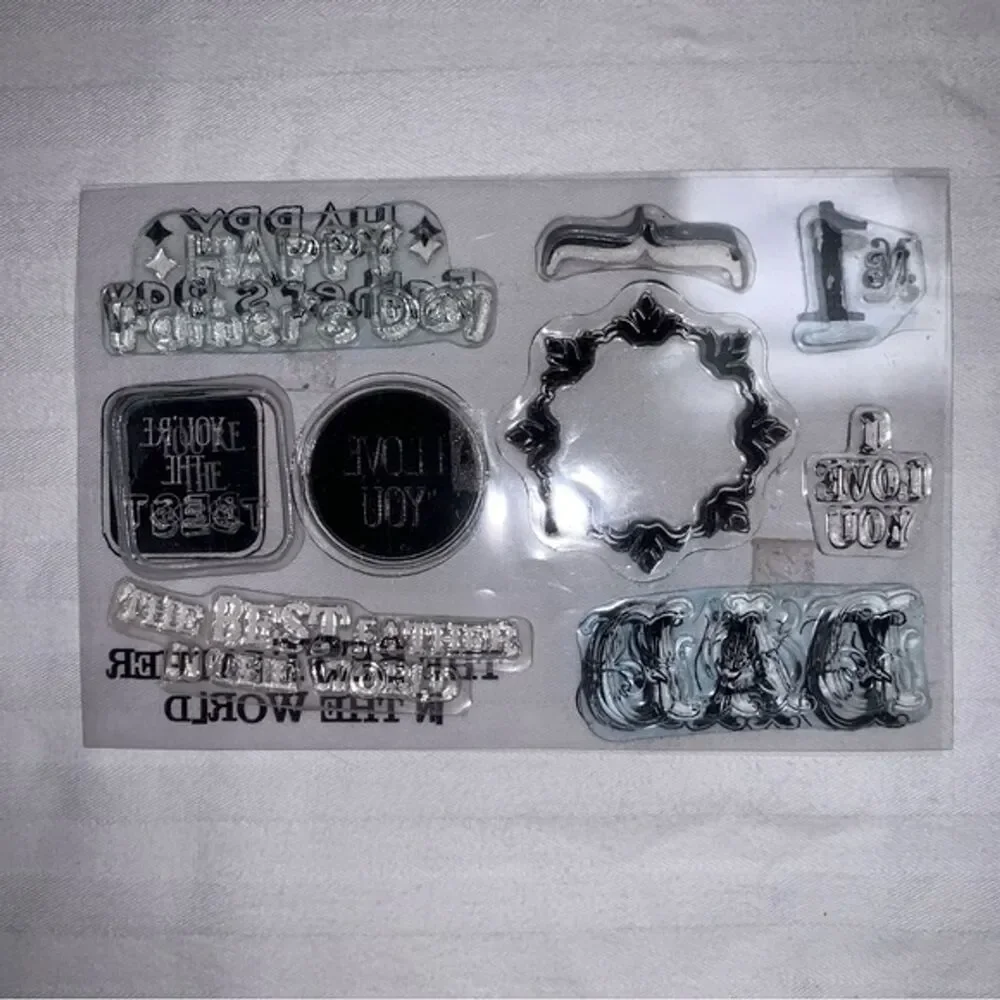 Father’s Day Dad Best in the World #1 Stamp Set Photopolymer 9 Crafting Cards